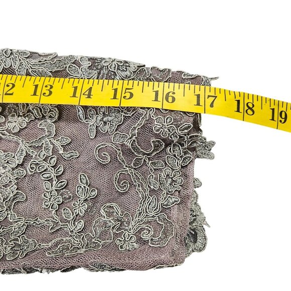 Jade Couture by Jasmine Lace Gown Gray 12 Formal Evening Dress Wedding Elegant - Picture 10 of 16